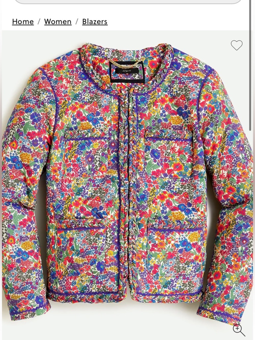 J.Crew Quilted Lady Jacket in Liberty Margaret Annie Print